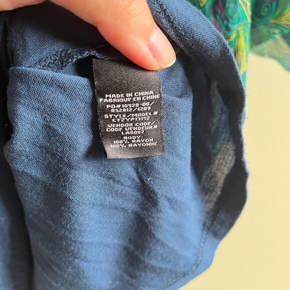 Ella Moss Boho Silk Chiffon Blouse‎ Dolman Sleeve Top Lined Printed Size XS - Picture 5 of 7